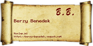 Berzy Benedek névjegykártya