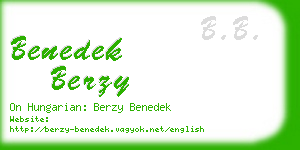 benedek berzy business card